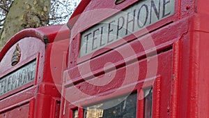 Two telephone booths from the streets of London