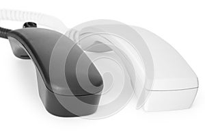 Two telephone handsets