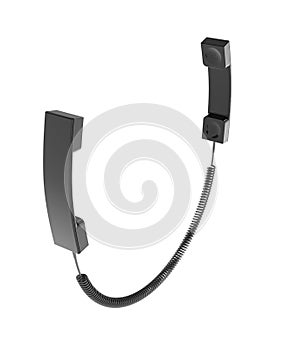 Two telephone handsets