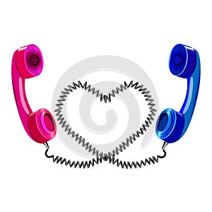 Two telephone handsets