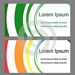 Two Templates for Visiting Cards, Labels, Fliers, Banners, Badges, Posters, Stickers and Advertising Actions.Concave Stripes Decor photo