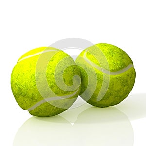 Two tennis balls. 3D Illustration