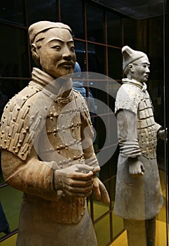 Two terracotta soldiers from C