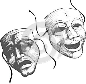 Two theatre masks