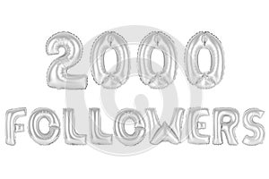 Two thousand followers, chrome grey color