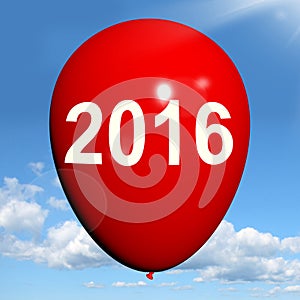 Two Thousand Sixteen on Balloon Shows Year 2016