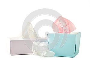 Two tissue box isolated on a white background