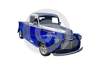 Two tone blue silver truck