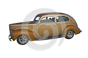 Two tone brown retro sedan