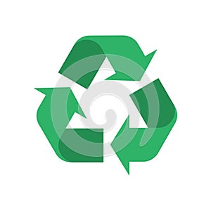 Two tone green recycle symbol. Recycling logo design. Ecology icon template. Eco-friendly concept