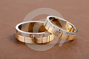 Two-tone wedding rings - rose gold and silver