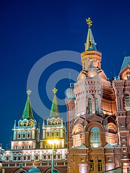 Two tower near Musuem in Red Square, Moscow,Russia