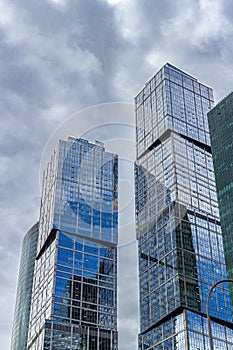 Two towers of the `City of capitals` complex in Moscow-city