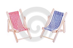 Two toy beach chairs