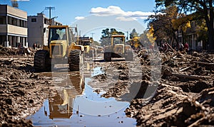 Two Tractors Stuck in Mud