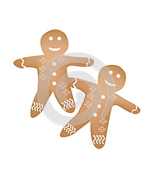 Two Traditional Christmas Homemade Gingerbread Man