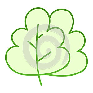 Two tree leaves flat icon. Oak foliages green icons in trendy flat style. Nature gradient style design, designed for web