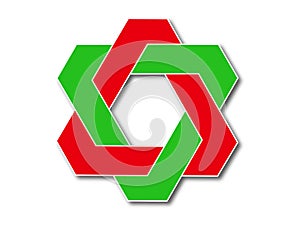 Two Triangle tech business logo design template