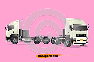 Two trucks on a white background.