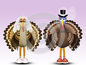 Two turkeys spouses