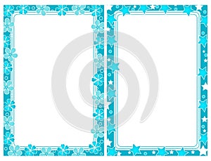 Two turquoise frames