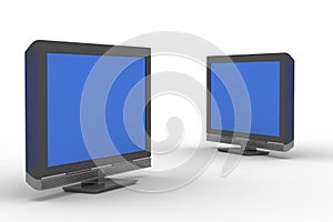 Two TV on white background