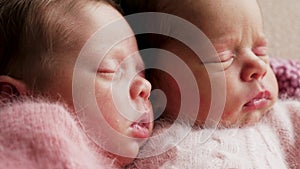 Two twins newborn sleeping