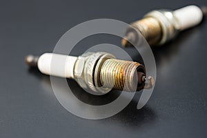 Two used sparkplug