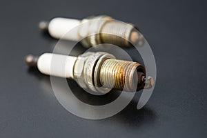 Two used sparkplug