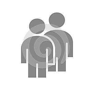 Two user profile gray icon. Couple, mates symbol