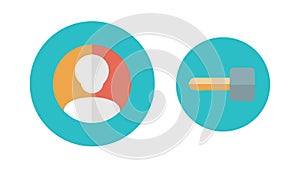Two Users Connection Network Flat Design UI UX Icon, vector design Generative AI