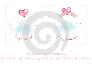 Two Valentine`s Day Vector Cards