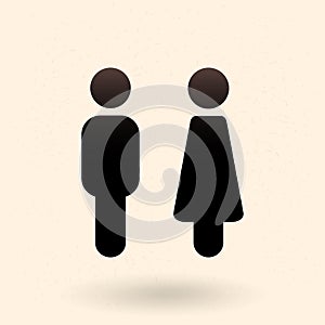 Two Vector Icons. Male and Female Gender Signs. photo