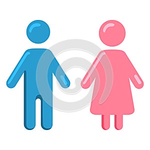 Two Vector Icons. Male and Female Gender Signs.