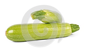 Two vegetable marrows isolated on white background