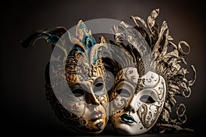 Two Venetian masks