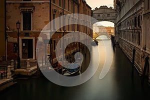 Two Venice gondolas