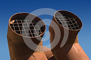 Two ventilation pipes