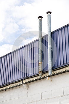 Two ventilation pipes