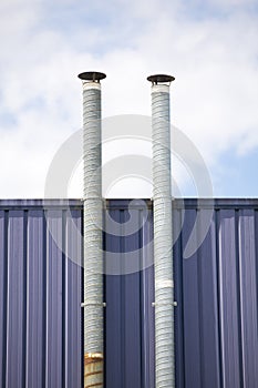 Two ventilation pipes