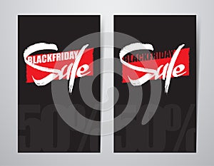 Two vertical template design layout of poster or flyer with Hand drawing lettering composition with Black Friday Sale.