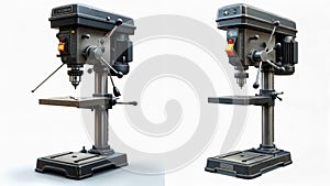 Industrial Drill Presses on White Background