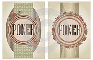 Two vintage casino poker banners