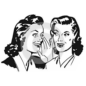 Two Vintage Girls Gossip