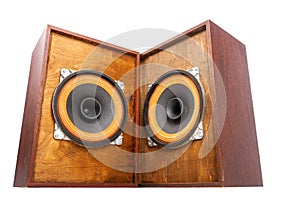 Two vintage speakers with full range drivers