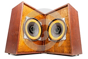 Two vintage speakers with full range drivers