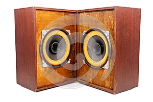 Two vintage speakers with full range drivers