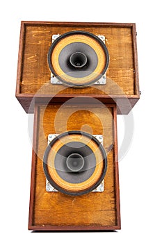 Two vintage speakers with full range drivers