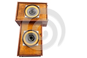Two vintage speakers with full range drivers