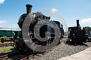 Two vintage steam locomotives